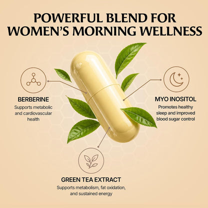 Paulina FITNESS Reset AM Metabolism & Hormone Support - 90 Caps | Supports Appetite & Metabolism Regulation, Enhanced Energy & Mood, Hormone Balance For Holistic Wellness, Unflavored