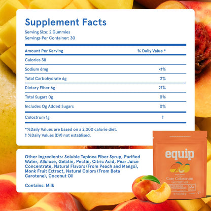 Equip Foods Core Bovine Colostrum Powder - 3,000mg Grass Fed Colostrum Supplement - Gut Health, Immunity, Recovery Lactoferrin Supplements - Keto Friendly Bovine Colostrum, 30 Servings, Unflavored