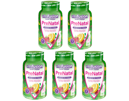 Vitafusion Prenatal, Gummy Vitamins AcdTaH, 5Pack (90 Count)