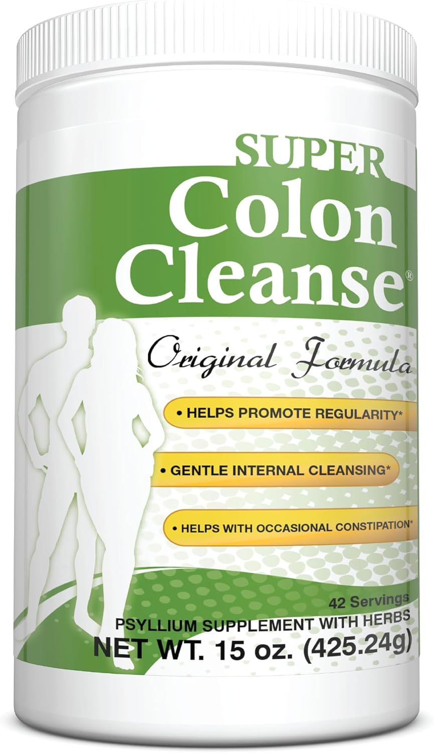 Health Plus Super Colon Cleanse Original Formula Powder, 15 oz, 42 Servings | Classic formula with psyllium husk and senna leaf; may support occasional constipation relief and digestive regularity