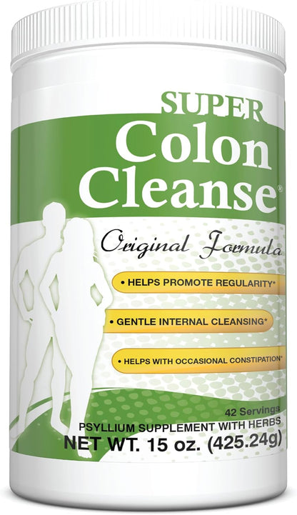 Health Plus Super Colon Cleanse Original Formula Powder, 15 oz, 42 Servings | Classic formula with psyllium husk and senna leaf; may support occasional constipation relief and digestive regularity