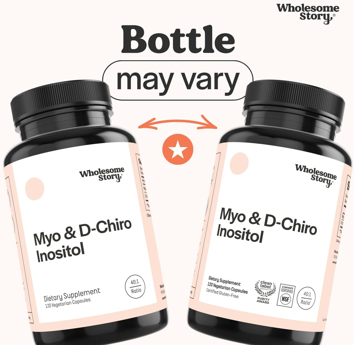 Wholesome Story Myo-Inositol & D-Chiro Inositol Supplement for Women | Fertility Supplements for Hormonal Balance & Ovarian Health Support | Myoinositol | Ideal 40:1 Ratio | 30 Servings