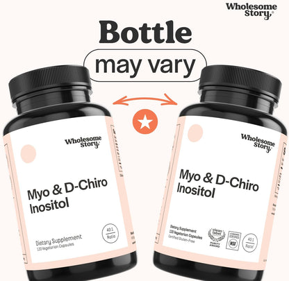 Wholesome Story Myo-Inositol & D-Chiro Inositol Supplement for Women | Fertility Supplements for Hormonal Balance & Ovarian Health Support | Myoinositol | Ideal 40:1 Ratio | 30 Servings