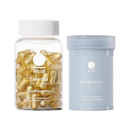 Ritual Prenatal Multivitamin and Gut Duo Supplements with Prenatal Vitamins and Synbiotic+