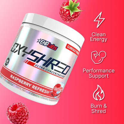 EHP Labs OxyShred Pre Workout Powder - Preworkout Powder with L Glutamine & Acetyl L Carnitine, Energy Boost Drink - Cosmic Blast, 60 Servings
