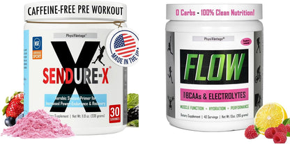 PhysiVantage - Sendure-X Beetroot + Citrulline Powder & Flow Electrolyte Powder with BCAAs