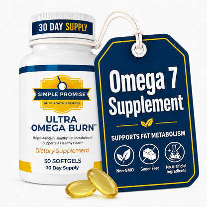 Ultra Omega Burn - Omega-7 Softgels for Women and Men - Palmitoleic Acid | Marine Lipid Softgels, Metabolic Health Support, Palmitoleic Blend, Simple Once-Daily Routine, Non-GMO