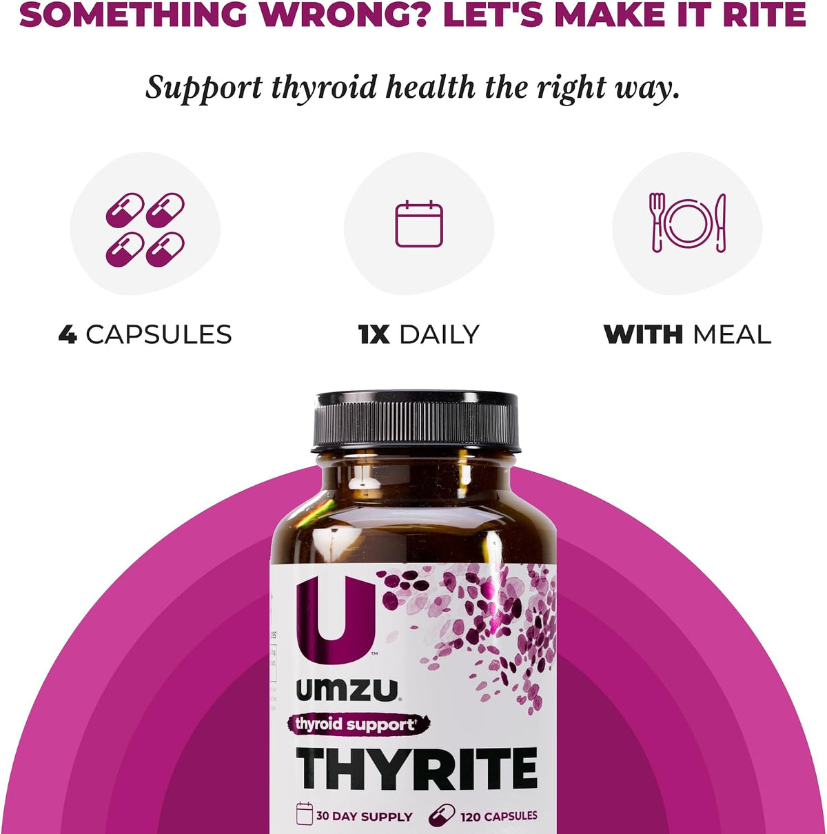 UMZU Thyrite Thyroid Support Supplement, 30 Day Supply | Magnesium, Zinc, Copper, Iodine, Selenium, Adaptogenic Herbs, Metabolism, Energy, Thyroid Function and Daily Wellness Support
