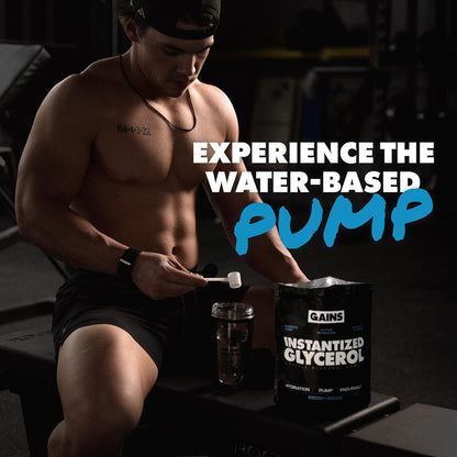 Gains in Bulk Glycerol Pre Workout Powder, Unflavored, 80 Servings