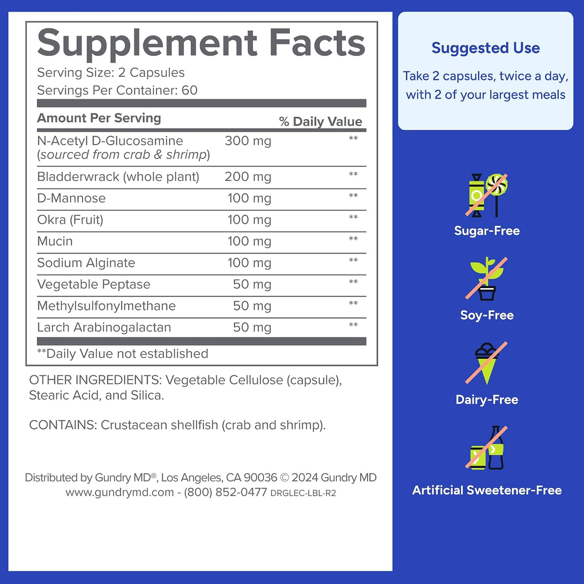 Gundry MD® Lectin Shield Gut Health & Digestion Supplement, 30 Servings | 30 Servings, Helps Block Potentially Harmful Lectins, Supports Digestive Comfort, Supports Intestinal Health, Reduce Cravings