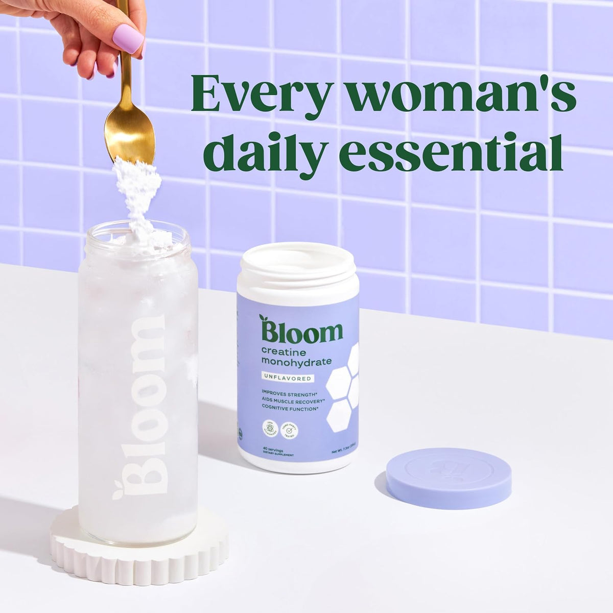 Bloom Creatine Monohydrate Bundle, Unflavored + Raspberry Lemon