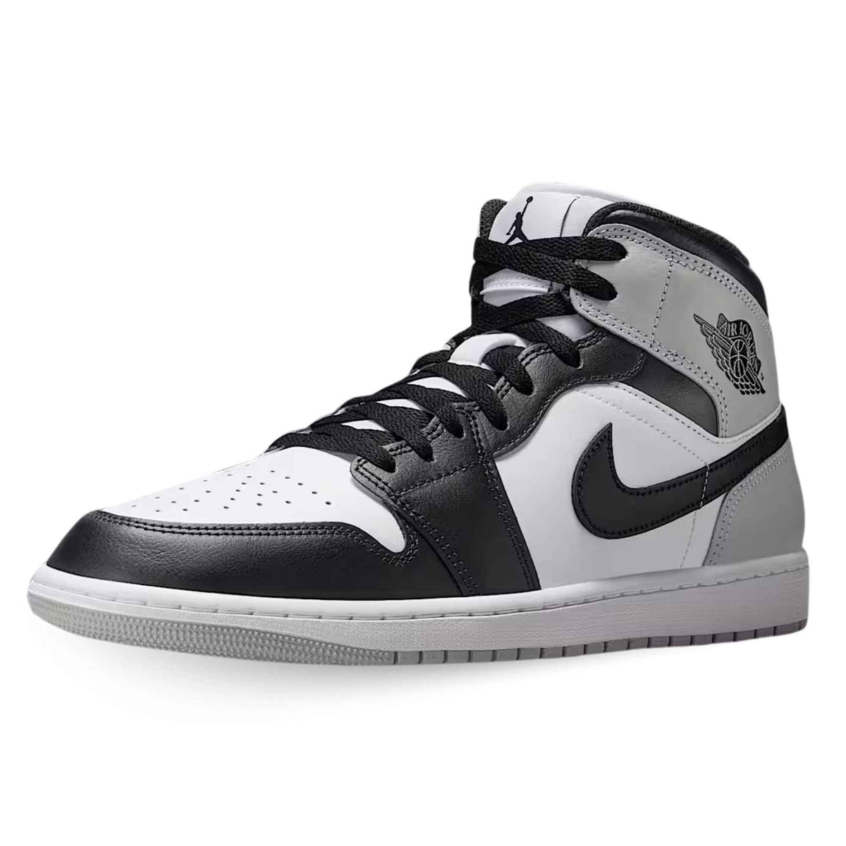 Men's Jordan 1 Mid Barons in White/Light Smoke Grey/Black