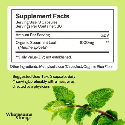 Spearmint + Myo & D Chiro Inositol | Organic Spearmint Capsules & Myo & D-Chiro Inositol Bundle Supplement | Hormonal Balance & Healthy Ovarian Function Support for Women | 30 Day Supply