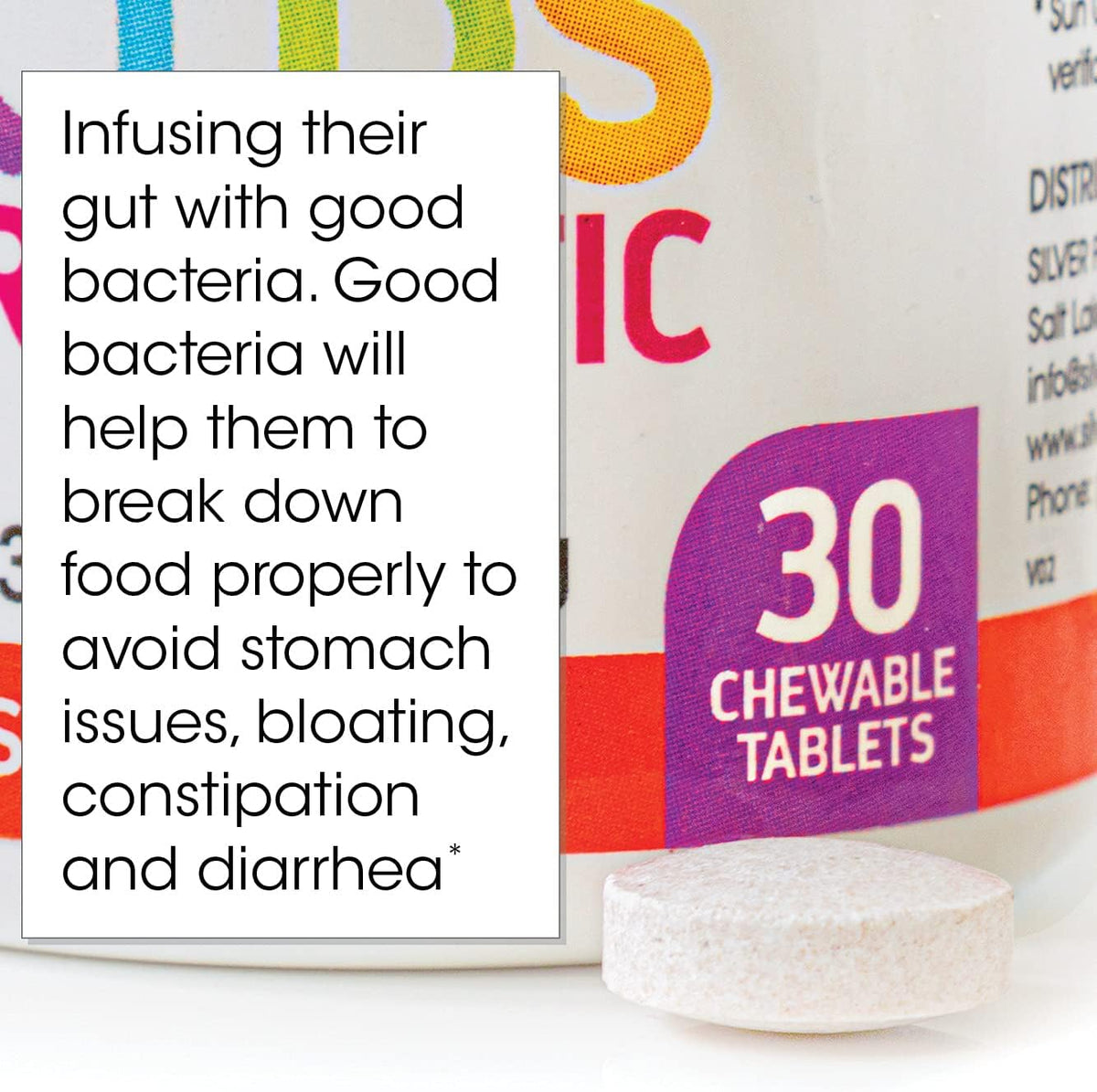 Silver Fern Brand Kids Ultimate Probiotic - 1 Bottle - 30 Chewable Tablets | Sugar & Gluten Free - Children's Dietary Supplement - DNA & Survivability Verified - Digestive & Immune Support