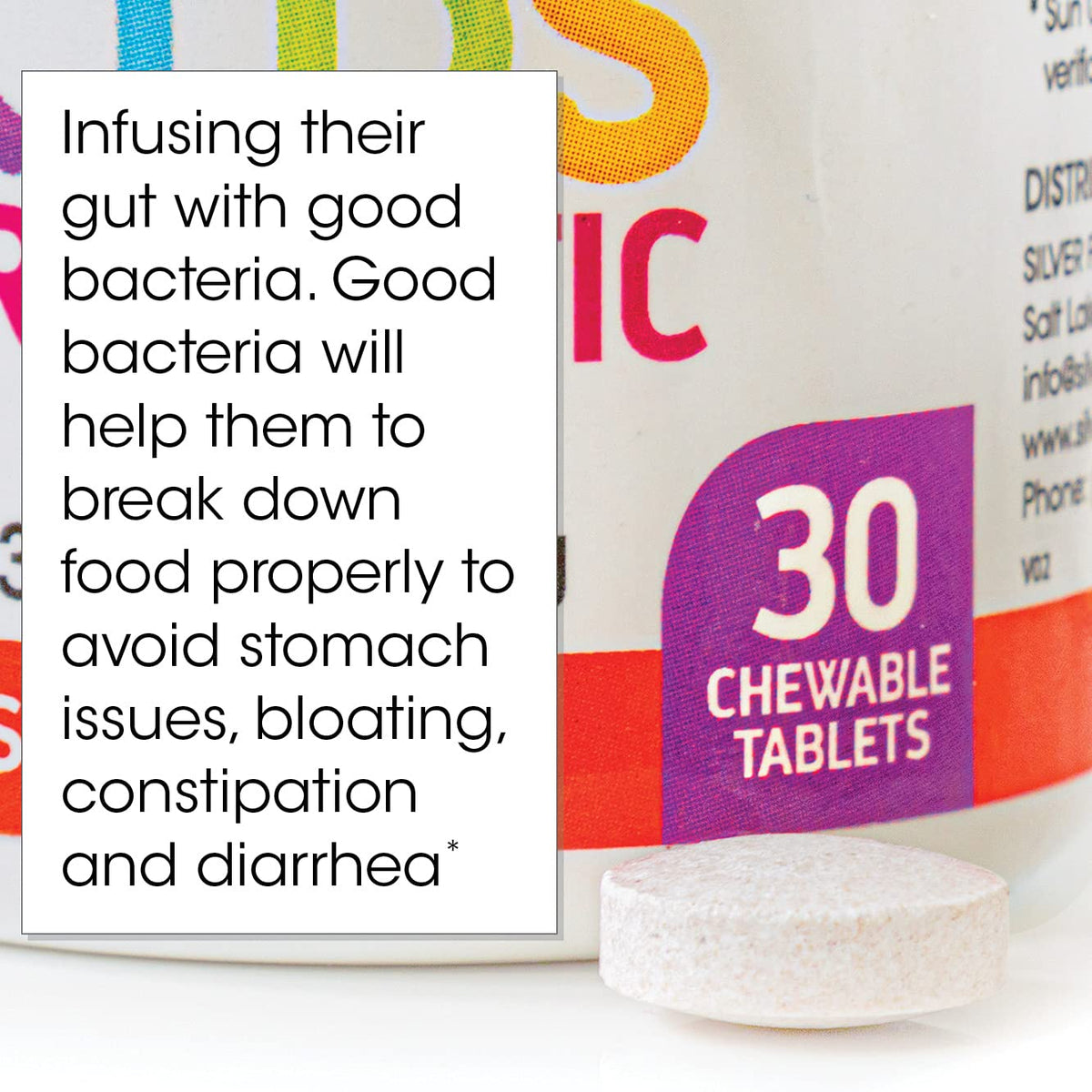 Silver Fern Brand Kids Ultimate Probiotic - 1 Bottle - 30 Chewable Tablets | Sugar & Gluten Free - Children's Dietary Supplement - DNA & Survivability Verified - Digestive & Immune Support