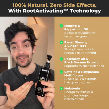 SPARTAN™ Root Activator Shampoo For Men - Hair Growth Shampoo for Hair Loss and Thinning Hair