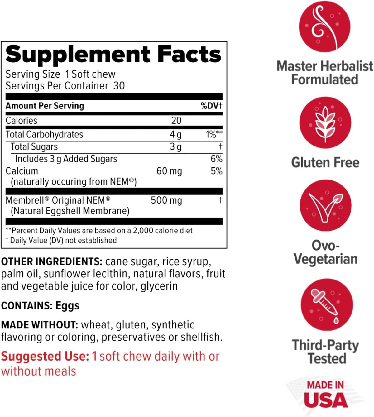 Redd Remedies, Joint Health Original, Helps Strengthen Connective Tissue and Cartilage, Black Cherry Flavor, 30 Soft Chews