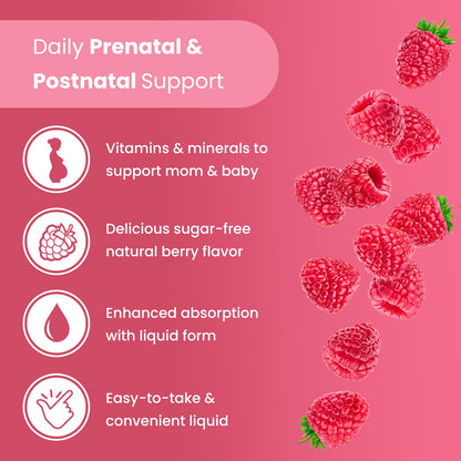 Prenatal & Postnatal Multivitamin for Women | Sugar Free Liquid Prenatal Vitamins for Women