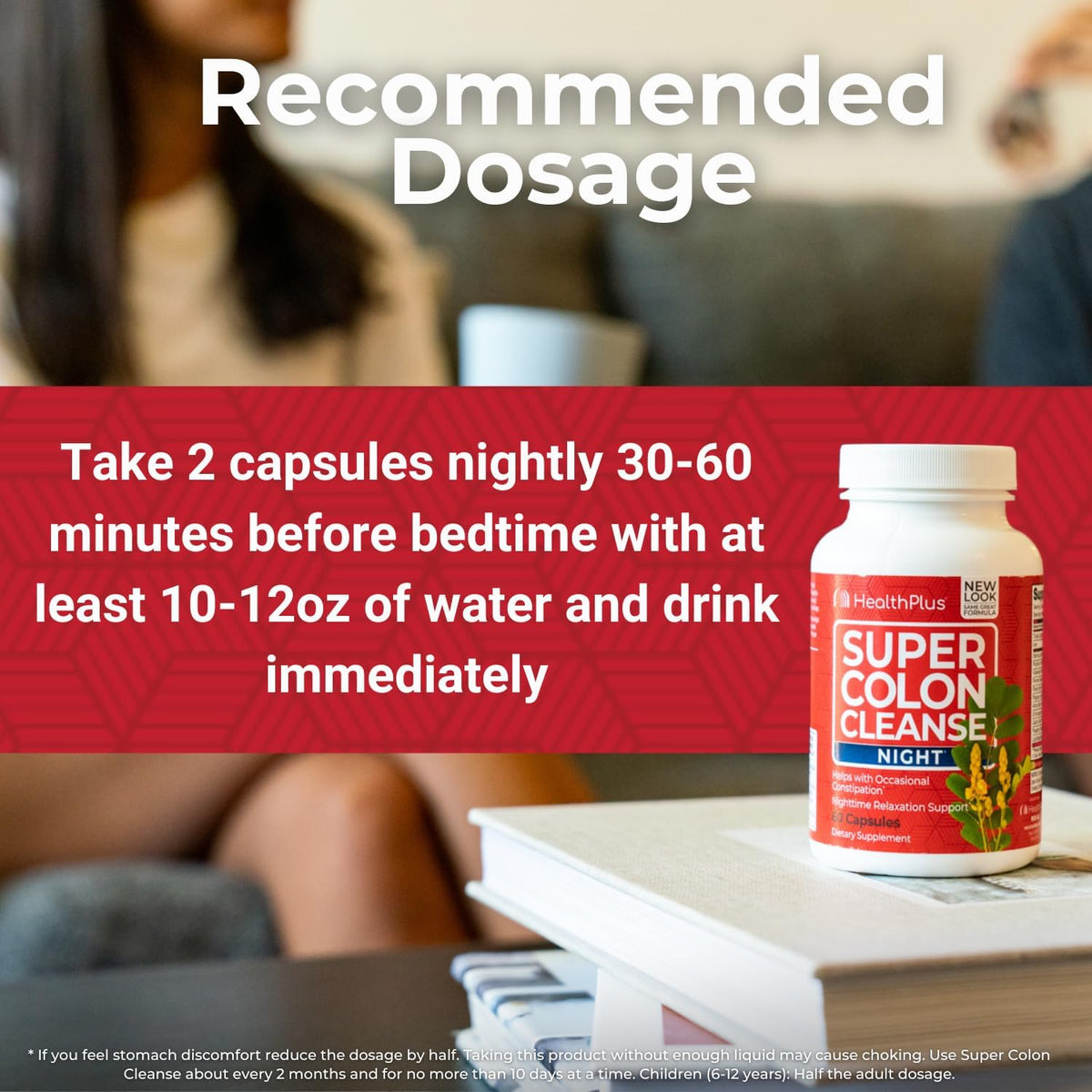 Health Plus Super Colon Cleanse Night Formula Sleep Capsules, 60 Count | Capsules with senna and valerian root, 30 servings; may support occasional constipation relief and restful sleep