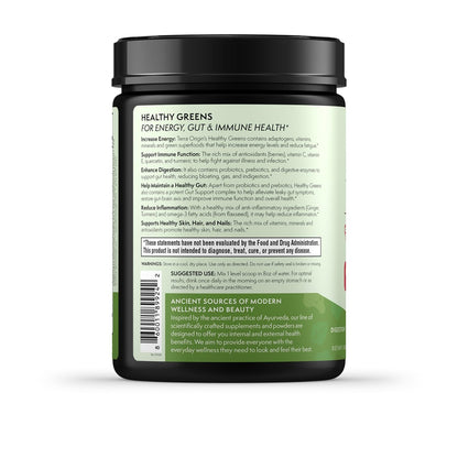 TERRA ORIGIN Greens Superfood Powder | Green Juice Powder with Probiotics & Enzymes | Plant Based Super Greens for Energy, Gut & Immune Support | Vegan, Non-GMO | 30 Servings Tropical Passionfruit