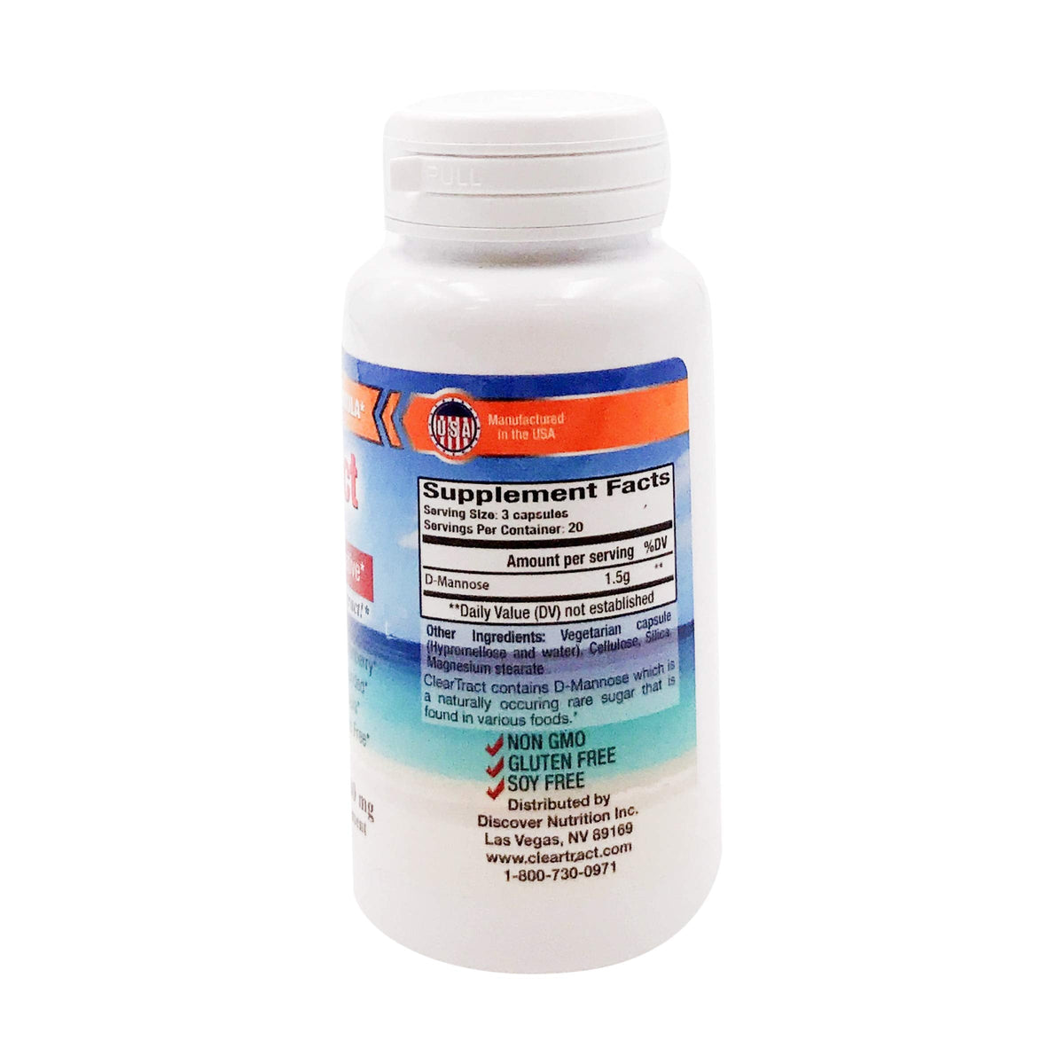 Cleartract D-Mannose Formula Capsules, 500 Mg, 60 Count