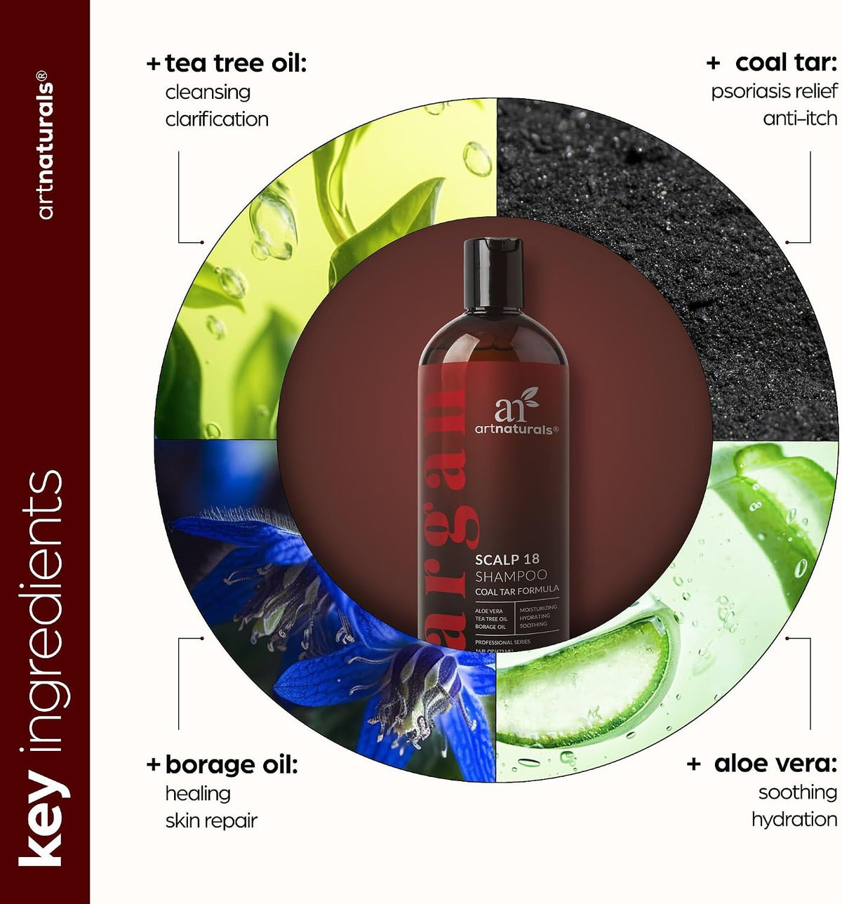 Artnaturals Therapeutic Argan Shampoo with Coal Tar, 16 fl oz