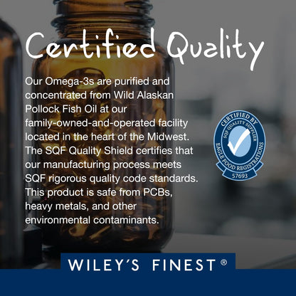 Wiley's Finest Wild Alaskan Fish Oil Prenatal DHA - 900mg EPA and DHA Omega-3s