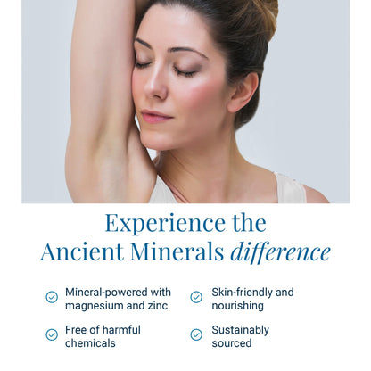Ancient Minerals Deodorant Cream, Aluminum-Free, Eucalyptus & Mint, 2oz | Magnesium, zinc & vitamin E. Vegan, 24-hour odor protection, Eucalyptus & Mint scent. 2 oz.