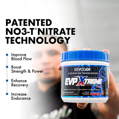Evogen EVP Xtreme NO Pre-Workout for Men & Women | Sour Candy | 40 Servings | Arginine nitrate, L-citrulline, beta-alanine, creatine and coconut water; caffeine and yohimbe for energy and pumps