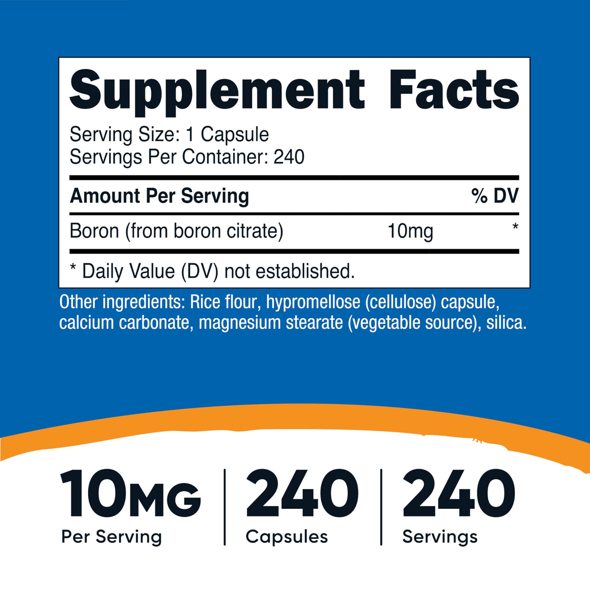 Nutricost Boron Capsules 10mg, 240 Vegetarian Capsules, Gluten Free and Non-GMO