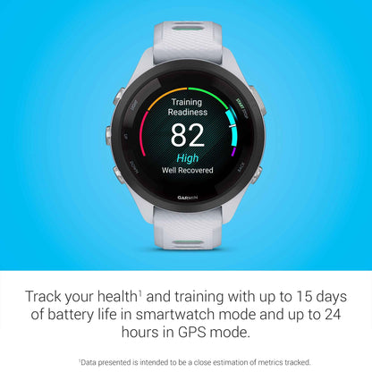 Garmin Forerunner® 265S, Running Smartwatch, 42mm, Whitestone/Neo Tropic