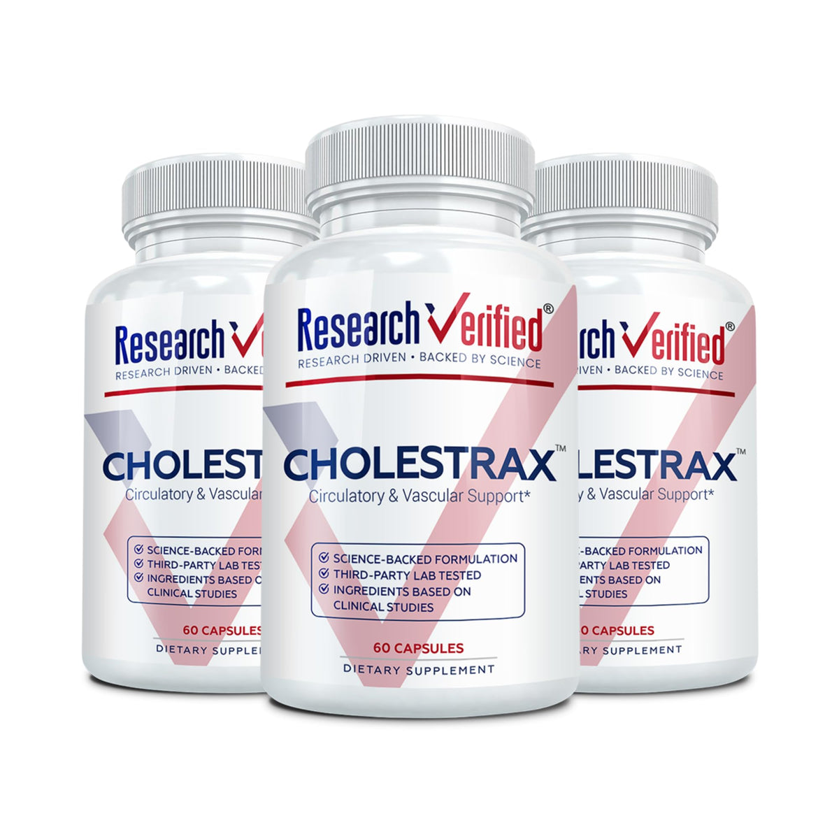 Research Verified Cholestrax - Support LDL and HDL Levels - Berberine, Lecithin, Berry Complex - 60 Capsules - 1 Month Supply - Vegan