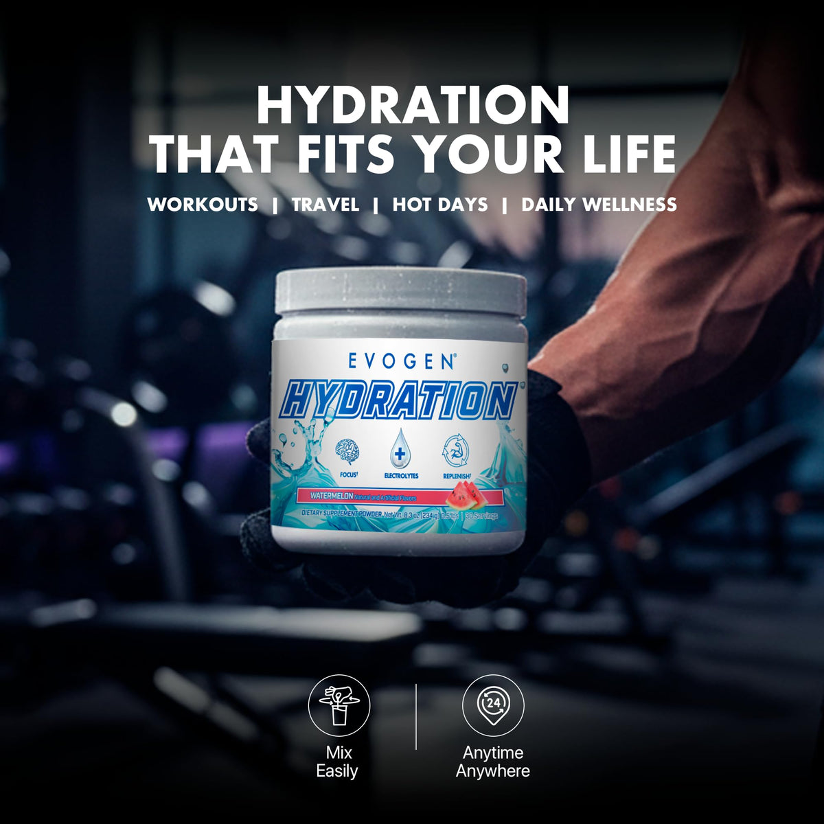 Evogen Hydration Sugar-Free Electrolytes | Lemon Lime | 30 Servings | Potassium, magnesium, sodium, calcium and coconut water with citicoline, taurine and B vitamins for energy and focus