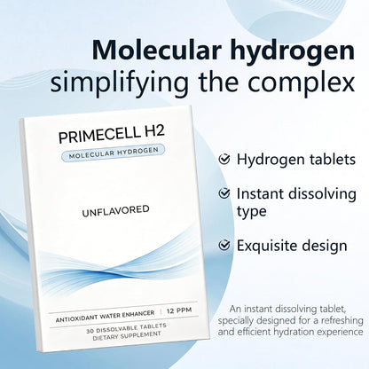 PRIMECELL H2 Molecular Hydrogen Tablets, 30 Count | Supports antioxidant health, cellular energy, oxidative balance, mental clarity, and daily recovery.