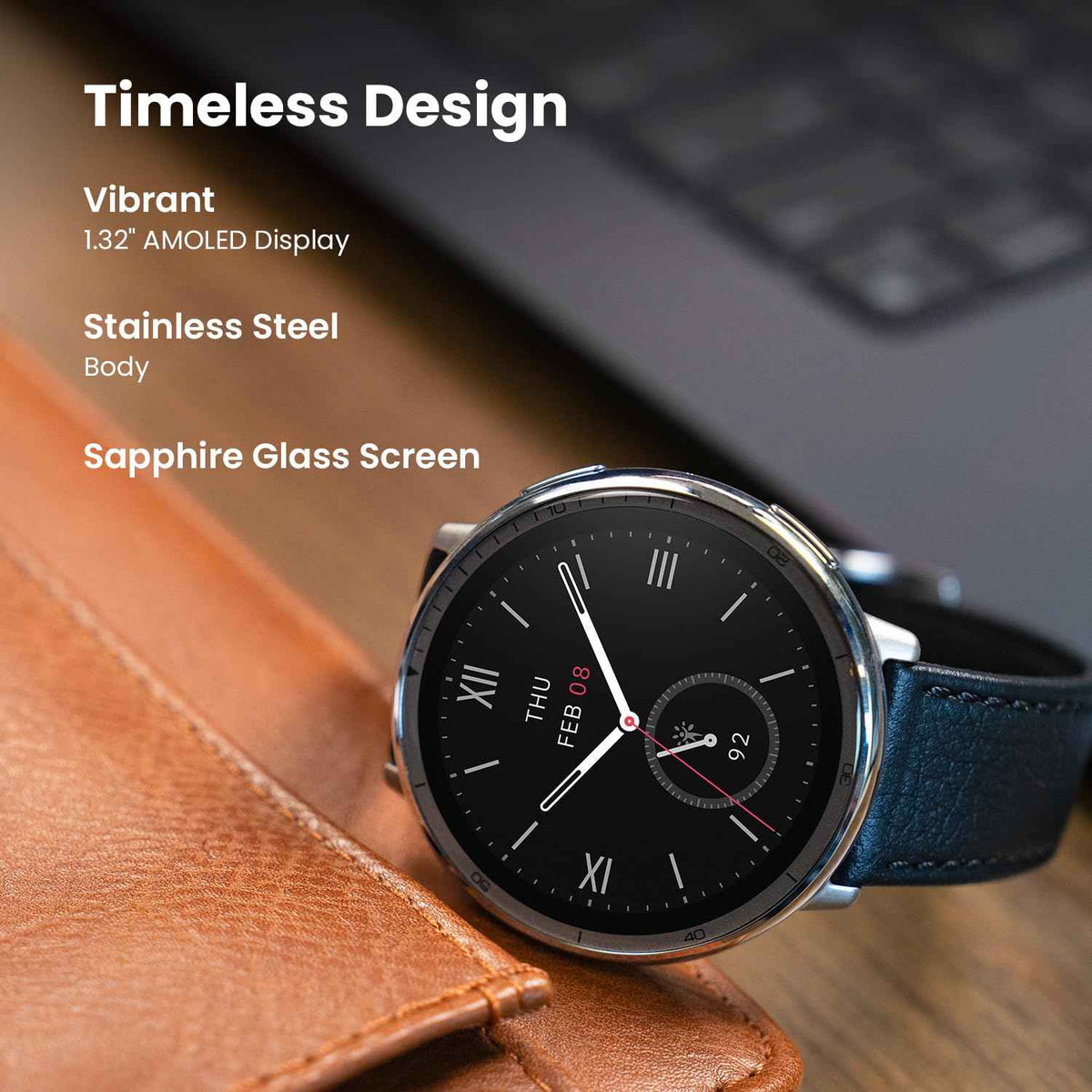 Amazfit Active 2 Premium Smart Watch 1.32" Sapphire Glass, GPS, iOS/Android