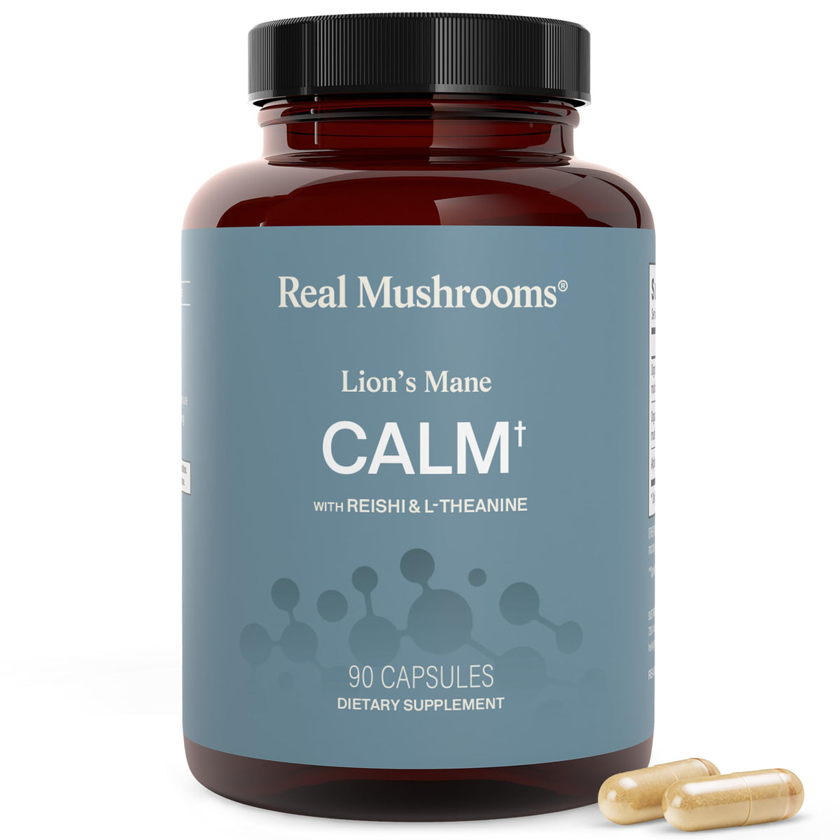Real Mushrooms Reishi Mushroom Capsules - Handpicked Organic Mushroom Extracts - Red Reishi for Tranquil Daily Wellness with Verified Beta Glucans Vegan, Non-GMO, No Grain Fillers, 90 ct