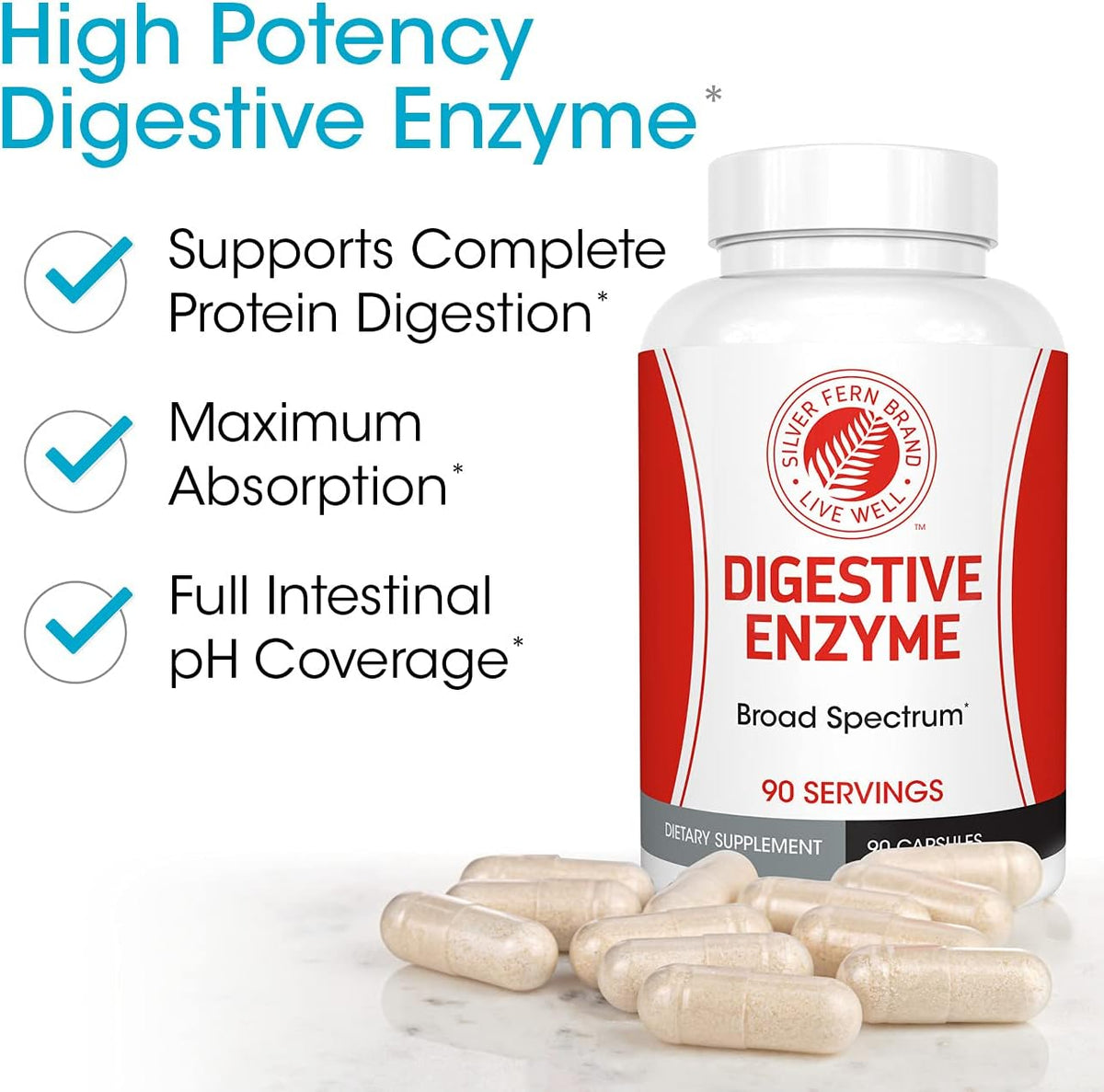 Silver Fern Brand - Upper and Lower GI Digestion Support Kit - GI Relief and Digestive Enzymes Bundle