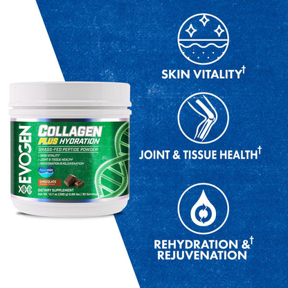 Evogen Collagen Plus Hydration Peptide Powder Plus Hydration | Vanilla Bean | 30 Servings
