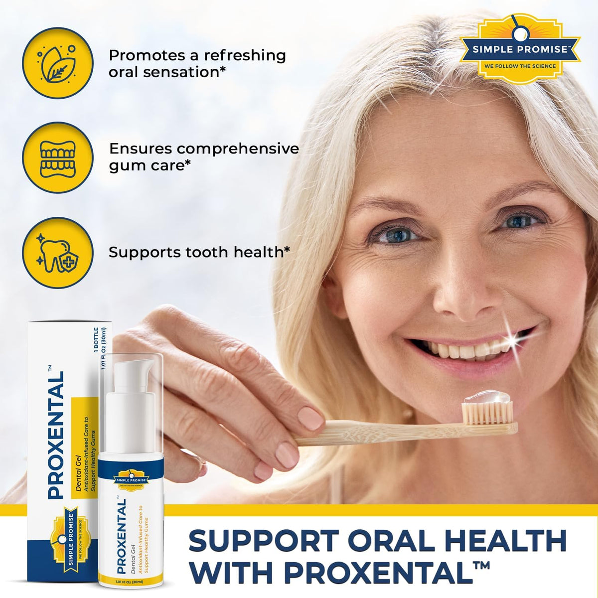 ProXental - Dental Gel with Xylitol and Aloe Vera - Healthy Gum Care Gel | Oral Care Gel, Gum Comfort Support, Clove and Sea Salt Blend, Easy Twice-Daily Application, Alcohol-Free