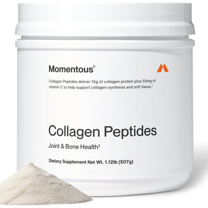 Momentous Grass-Fed Collagen Peptides Powder - Collagen Protein Powder with Fortigel & Vitamin C for Hair, Skin, Nails, & Joint Health Support - NSF Certified for Sport - Packaging May Vary