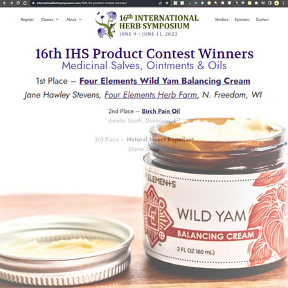 Four Elements 4E Wild Yam Organic Balancing Cream for Women -1st Place Winner