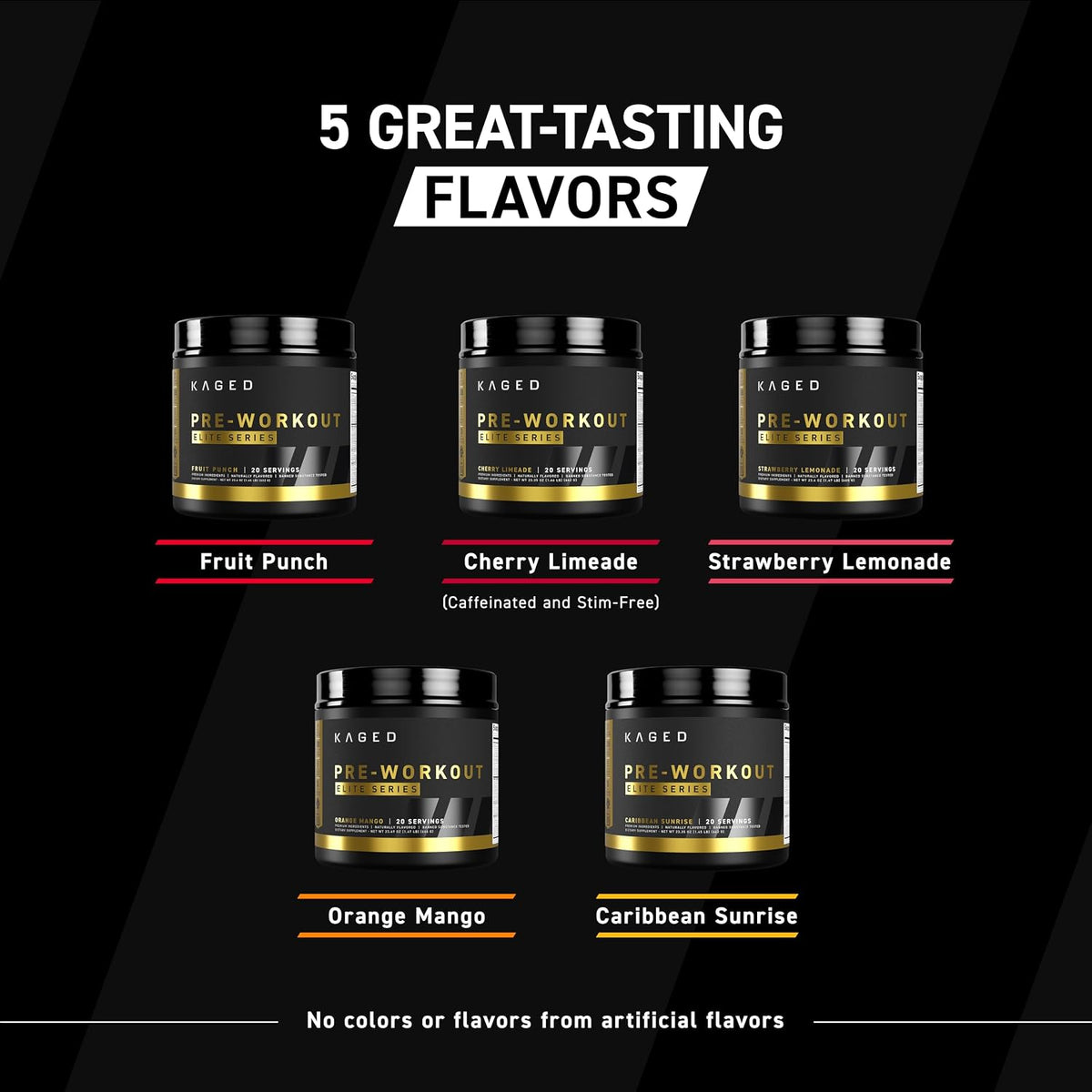 Kaged Pre Workout Elite Powder | Strawberry Lemonade | Pre-Workout with Creatine, Beta Alanine, L-Citrulline, Natural Caffeine | 20 Servings
