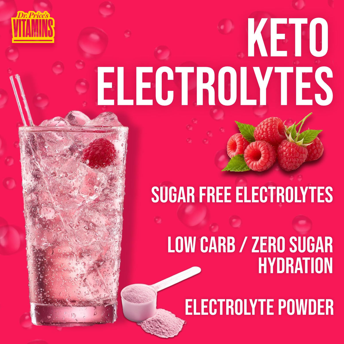 Dr. Price's Vitamins Electrolytes Powder Packets, Lemon Lime, 30 Pack | Electrolyte Mix, Hydration, No Sugar, Sodium, Potassium & 72+ Trace Minerals, Keto Friendly, Made in USA, Doctor-Formulated
