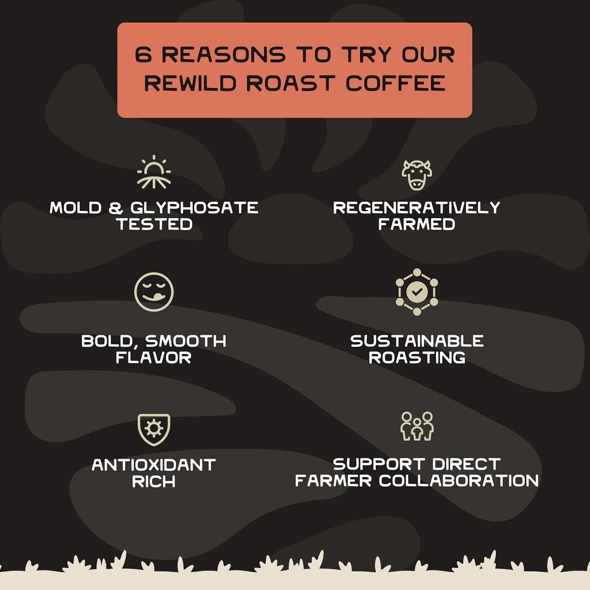 Lineage Provisions Rewild Roast Coffee, 12 oz Whole Beans | Organic whole coffee beans, Arabica medium roast with brown sugar, dark chocolate, toasted walnut, and citrus.