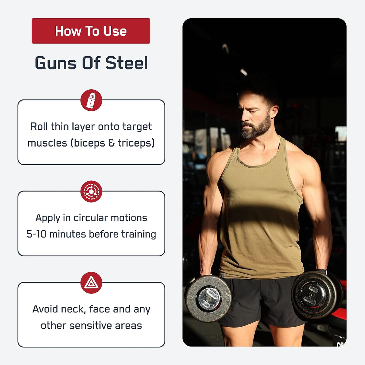 SteelFit Guns of Steel Pre-Workout Topical Pump Enhancing Liquid | 30-45 Days of Supply - Nitric Oxide Supplement with L-Citrulline & L-Arginine for Bodybuilding & Accelerated Recovery