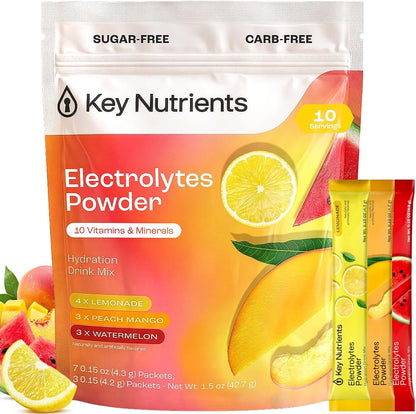 KEY NUTRIENTS Multivitamin Electrolyte Packets, No Sugar Variety Pack, 30ct