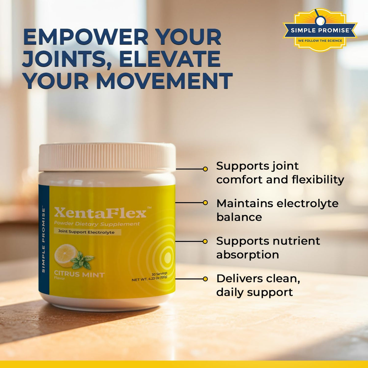 XentaFlex - Joint Electrolyte Powder for Women and Men - Boswellia Extract | Boswellia Electrolytes, Joint Mobility Support, AquaLOX and Potassium, One Scoop in Water, Non-GMO, 30 Servings