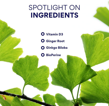 Research Verified Vertigo Defense - Soothe Symptoms and Support Inner Ear Balance - Vitamin D3, Ginger, Ginkgo Biloba, BioPerine - 60 Capsules