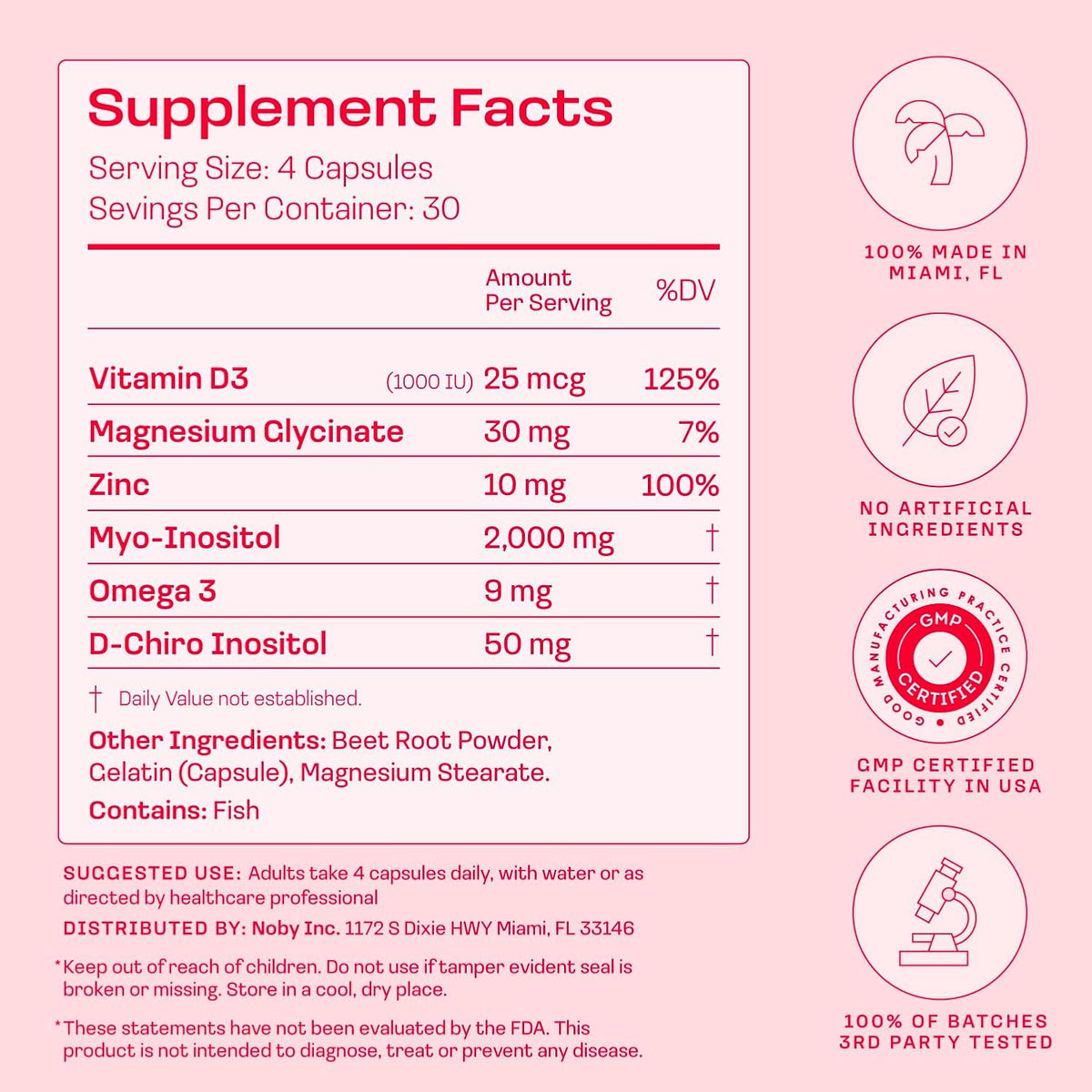 Peach Perfect Inositol Multivitamin – Myo-Inositol & D-Chiro 40:1 Blend, Omega-3, Vitamin D3, Magnesium, Zinc – Supports Women’s Health, Mood, Energy, Supplement – 30 SVG