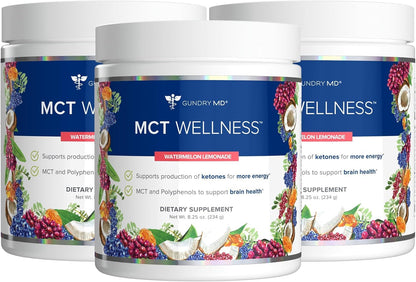 Gundry MD® MCT Wellness Powder, Watermelon Lemonade Flavor, 30 Servings | Support Energy, Ketone Production and Brain Health, Keto Friendly